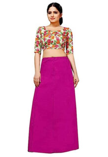 Cotton Inskirt Saree pink