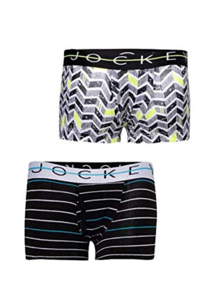 Jockey Boy's Super Combed Cotton Elastane Stretch Printed Trunk with Front Open Fly