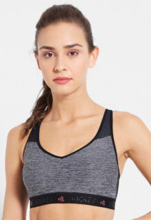 Sports Bra with Stay Dry Treatment - Black Melange