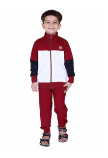 Maroon With White Tracksuit