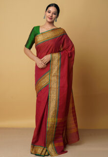 Chettinad Cotton Multi Color Checked Saree