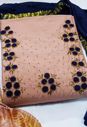 Black with Peach Chudithar Material