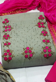 Pink with Grey Chudithar Material