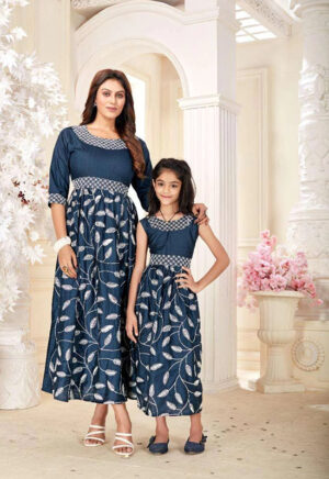 Mom and Daughter Blue Customized