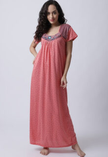Pink cotton nighty