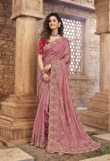 White Color Georgette Base Sequins And Stone Work Party Wear Saree