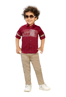 Red with Sandal Pant Shirt Set