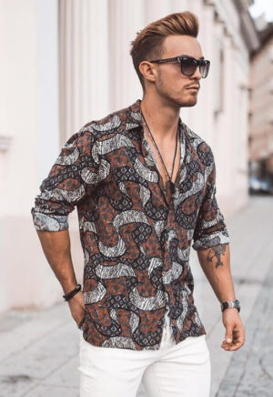 Red Printed Shirt