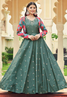 Pink color semi stitched frock