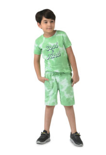 Green with White Shorts set
