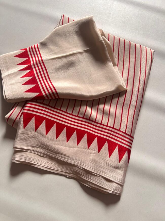 fabric  Satin shilk with Satin Border With Fancy Contrast Blouse - Image 3